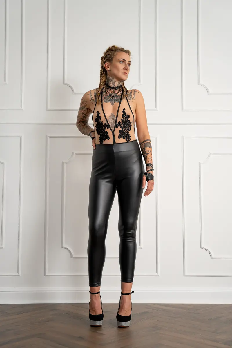 Leggings High Waist Leather „T“ – Foto 1