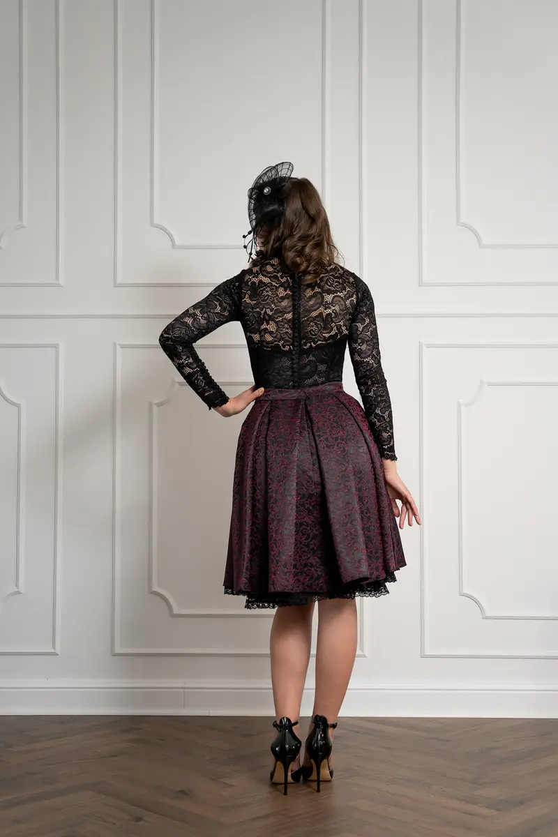 Foto 3 von 5 – Body high necked „Black roses“ Untercorsage nude