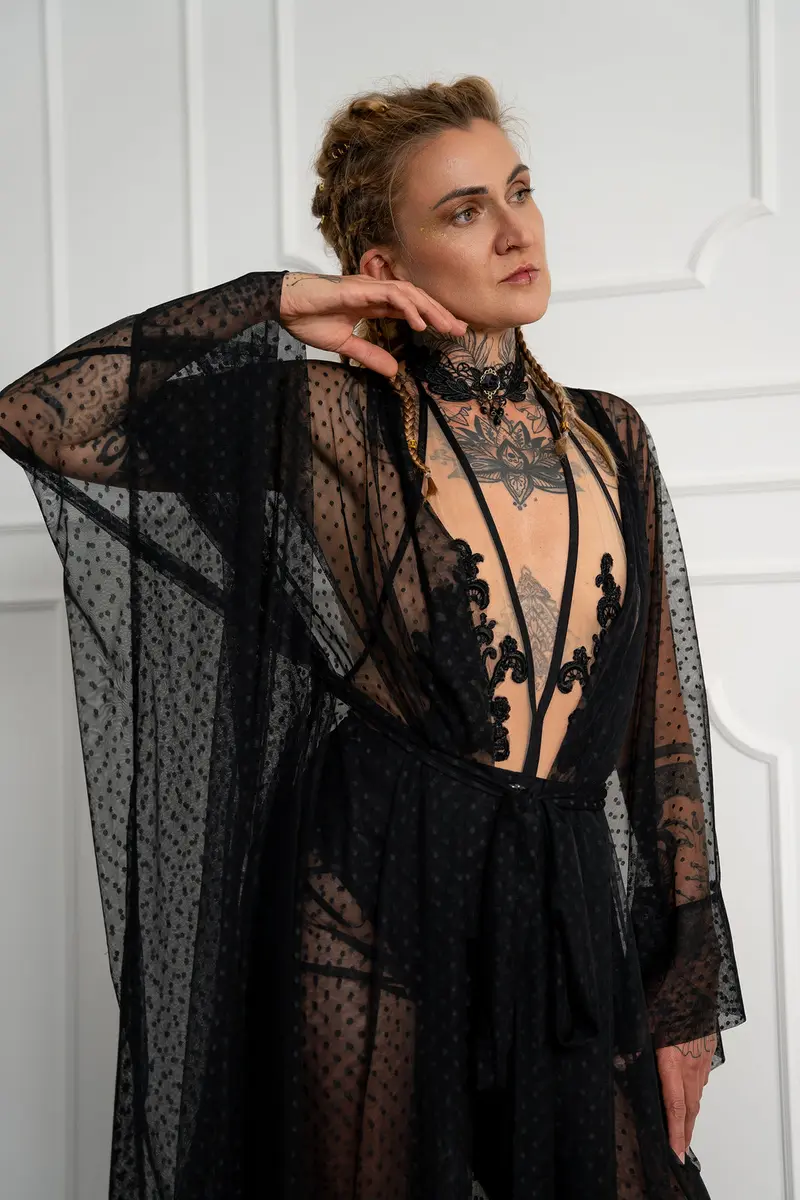 Naked Coat -Black Polka – Foto 2